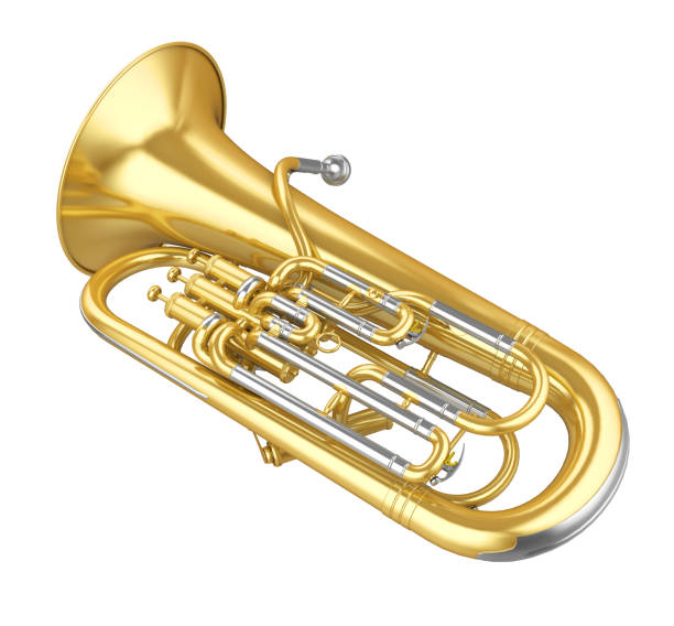 istock Golden Brass Wind Instrument Euphonium Isolated 1336068671