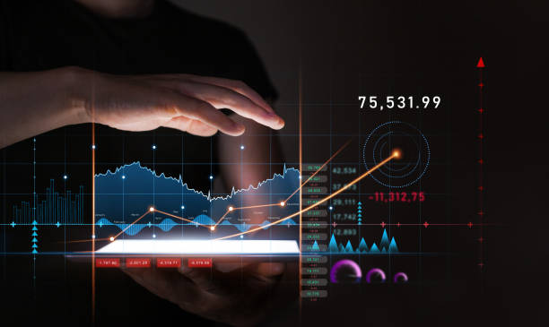 istock Digital Marketing Development and Business Strategy. Businessman holding Tablet Analyzing Data Sales. Economic Graph Chart Growth. 1336071321