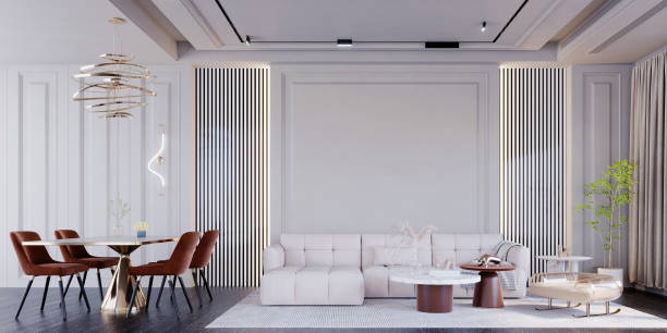 istock Living room and dining area. 1336074218
