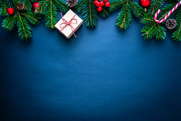 blue christmas and new year holiday frame - feliz natal imagens e fotografias de stock