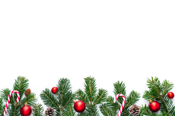 istock Christmas decoration border on white background 1336074311