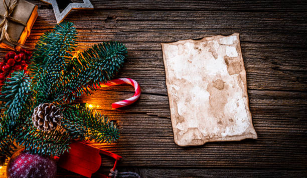 istock Christmas background with blank parchment. Copy space 1336075905