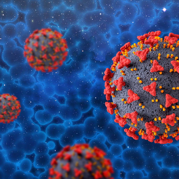 istock 3D medical background with Covid 19 virus cells 1336076672