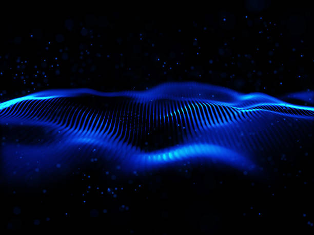 istock 3D modern cyber background with floating cyber particles 1336076750