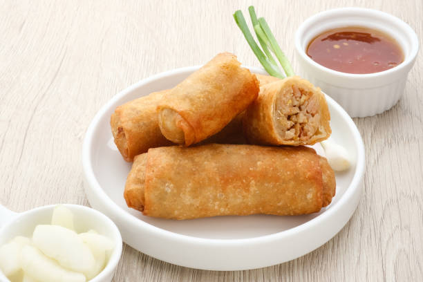 istock Lumpia or lunpia, a traditional snack from Semarang, Central Java, Indonesia. 1336077126