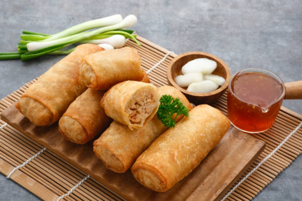 istock Lumpia or lunpia, a traditional snack from Semarang, Central Java, Indonesia. 1336077212