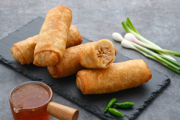 istock Lumpia or lunpia, a traditional snack from Semarang, Central Java, Indonesia. 1336077224
