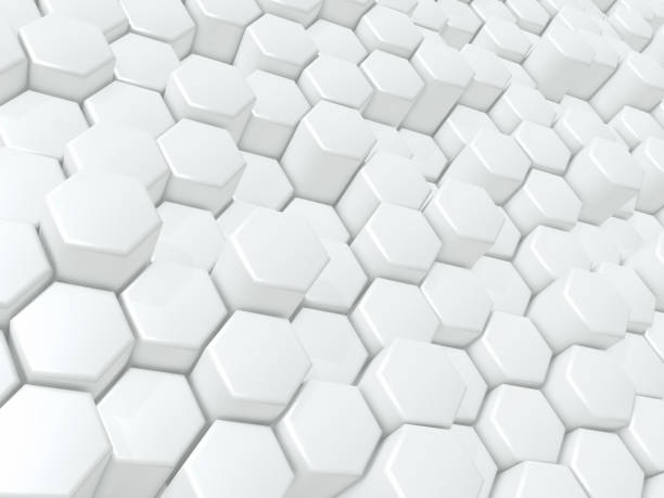 istock 3D abstract background with glossy extruding hexagons 1336078030