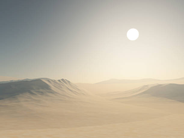 istock 3D desert landscape with sand dunes 1336078737