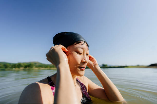 istock Preparations for lake swimming 1336078776