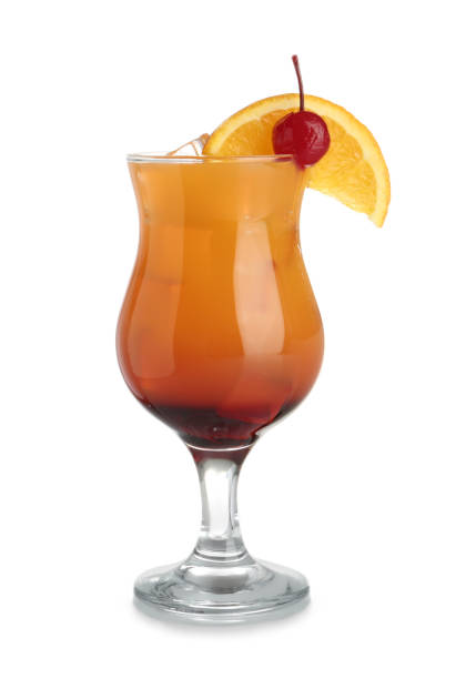 istock Tasty cocktail with ice cubes isolated on white 1336079855