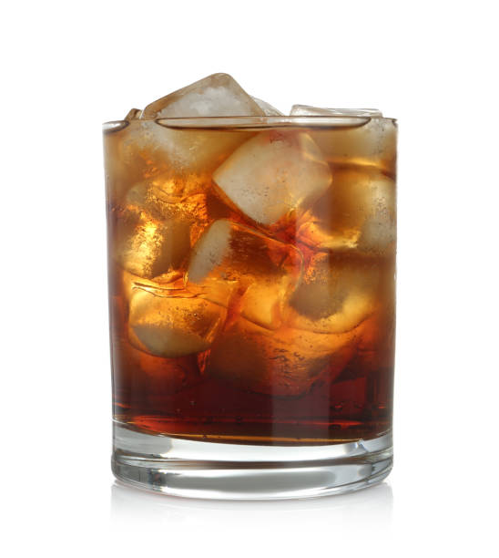 istock Tasty cola with ice cubes isolated on white 1336080319