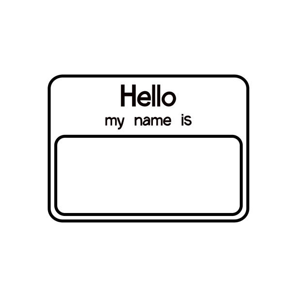 ilustrações de stock, clip art, desenhos animados e ícones de name tag. hello my name is on white background. - hello my name is
