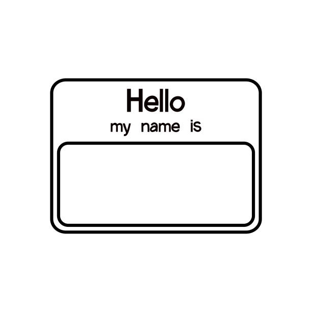 тег имени. здравствуйте, мое имя на белом фоне. - hello identity name tag greeting stock illustrations