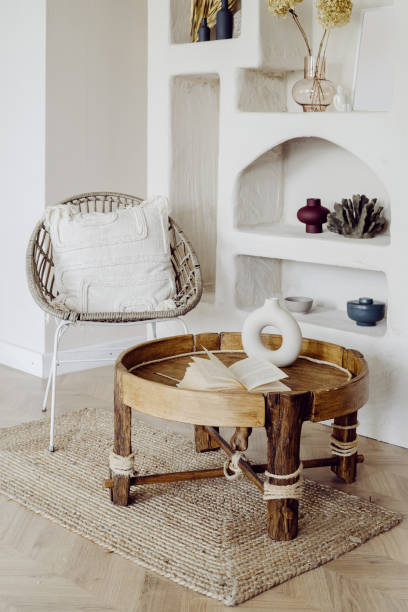 istock Interior decor close up, white home design with niche. 1336085796