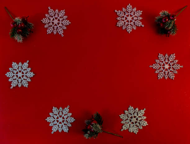 istock christmas and new year flat lay with copy space on red background 1336086404