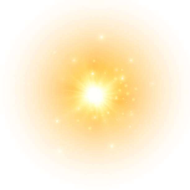 Flash Yellow Sun Star Flashed With Sparkles Stock Illustration - Download  Image Now - Light - Natural Phenomenon, Illuminated, Lens Flare - iStock