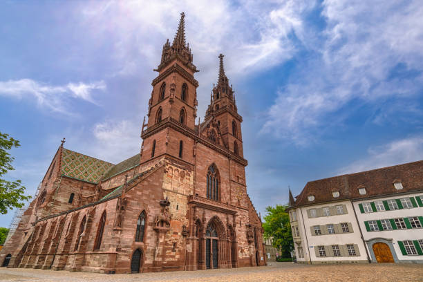 istock Basel Switzerland, city skyline at Basel Minster 1336090673