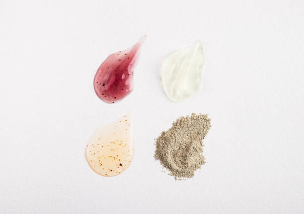 istock Cosmetic products smears on white background. 1336091975