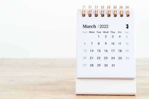 istock March calendar 2022 on wooden table 1336094745