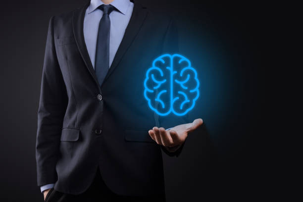 istock Businessman holding abstract brain and icon tools, device, customer network connection communication on virtual , innovative development future technology, science, innovation and business concept 1336099898