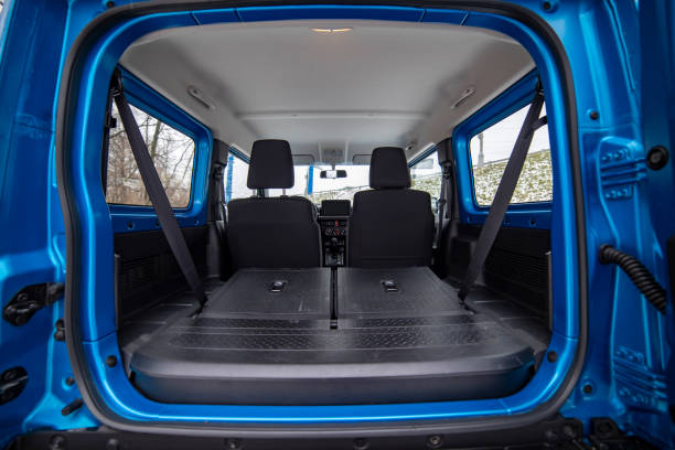 istock open empty car trunk with seats folded into flat flor of hatchback 1336101011