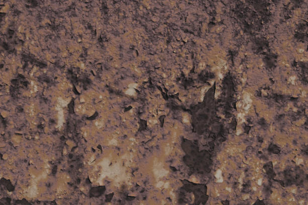 Old rusty piece of metal with paint. Apocalyptic dramatic background