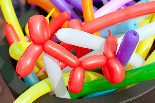 balloon twisting art children workshop colorful stock