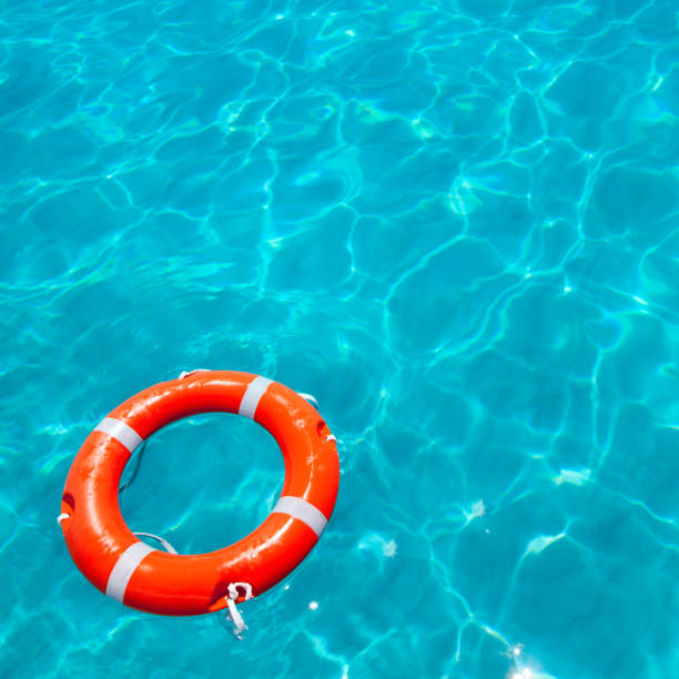 istock Buoy orange floating in perfect tropical beach 1336104693