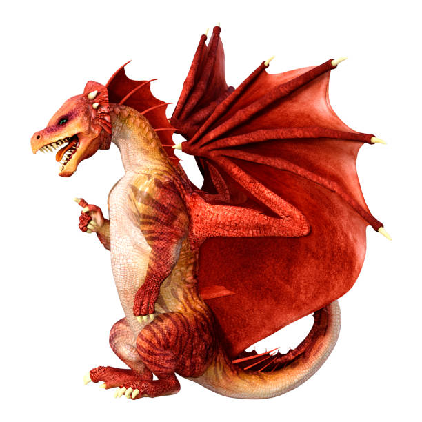 istock 3D illustration fantasy dragon on white 1336108252