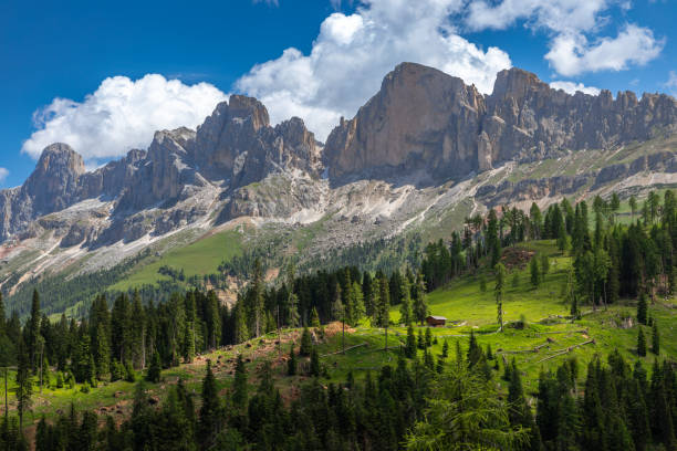 View of Catinaccio group from Karersee View of Catinaccio group from Karersee, Dolomites, South Tyrol catinaccio stock pictures, royalty-free photos & images