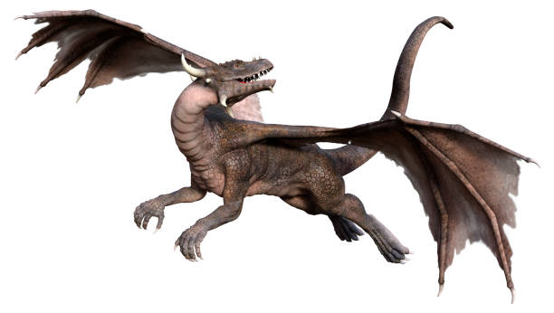 istock 3D illustration fantasy dragon on white 1336109684