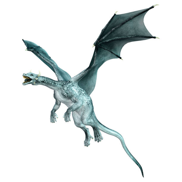 istock 3D illustration fantasy dragon on white 1336111944