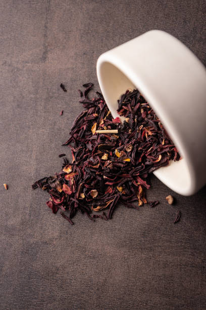 istock selective focus, natural black leaf tea in a clay bowl 1336112359