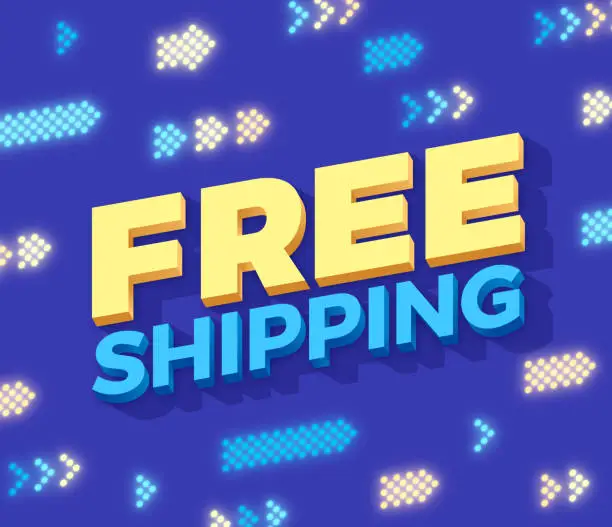Vector illustration of Free Shipping Arrows Abstract Background