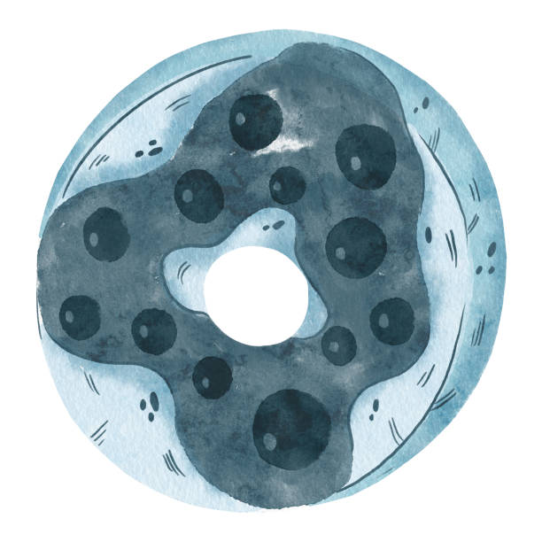 istock Sweet donut watercolor illustration isolated on white background. Halloween sweets 1336115590