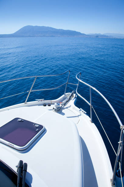boat sailing in Mediterranean sea