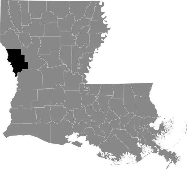 Vector illustration of Location map of the Sabine Parish of Louisiana, USA