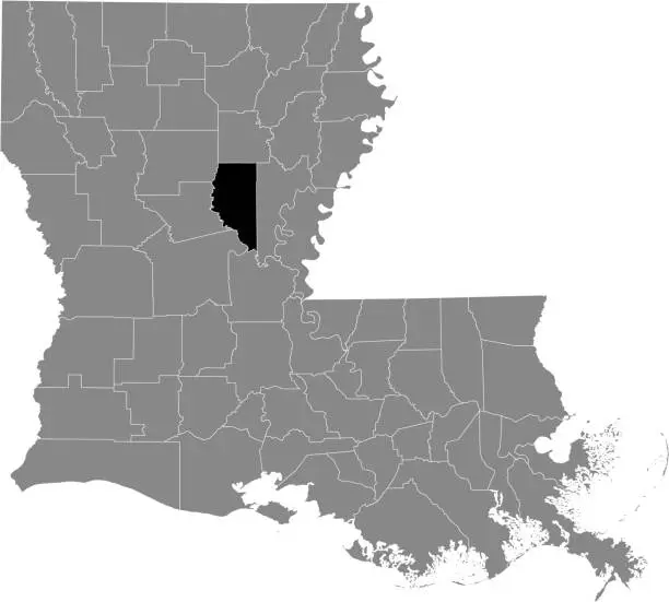 Vector illustration of Location map of the LaSalle Parish of Louisiana, USA
