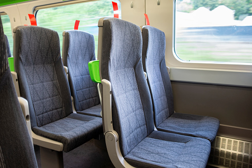 Empty Seats In A Railway Carriage