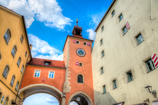 The Schuldturm in the historic old town of Regensburg
