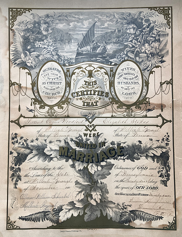 Marriage certificate 1891