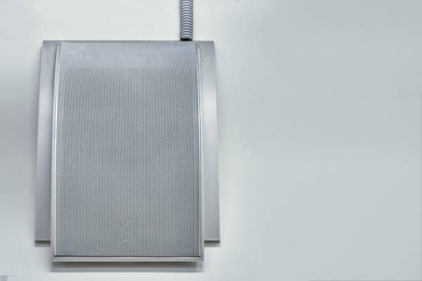istock Speaker of the warning system on the wall, close-up 1336129442