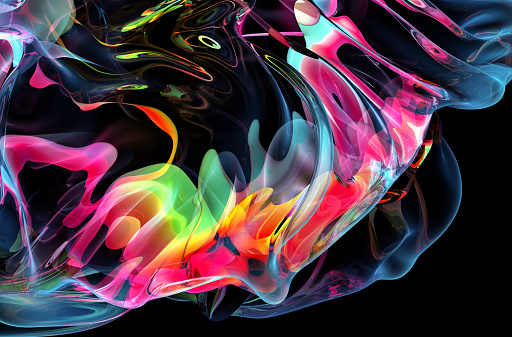 3d render of abstract art 3d background with part of surreal alien flower
