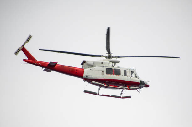istock Emergency helicopter in the sky 1336130467