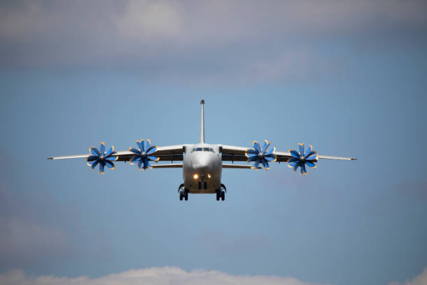 istock Big military transport plane in the sky. 1336130541