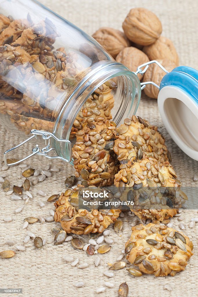 Crispy cookies with pumpkin and sunflower seed 7-Grain Bread Stock Photo