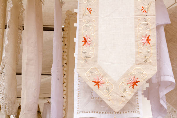 istock embroided warm tablecloth with flowers 1336133474