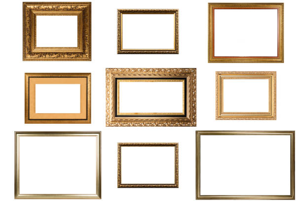 istock Collection of various antique frames on white background 1336137391