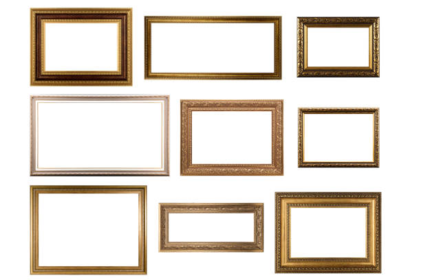 istock Collection of various antique frames on white background 1336137410